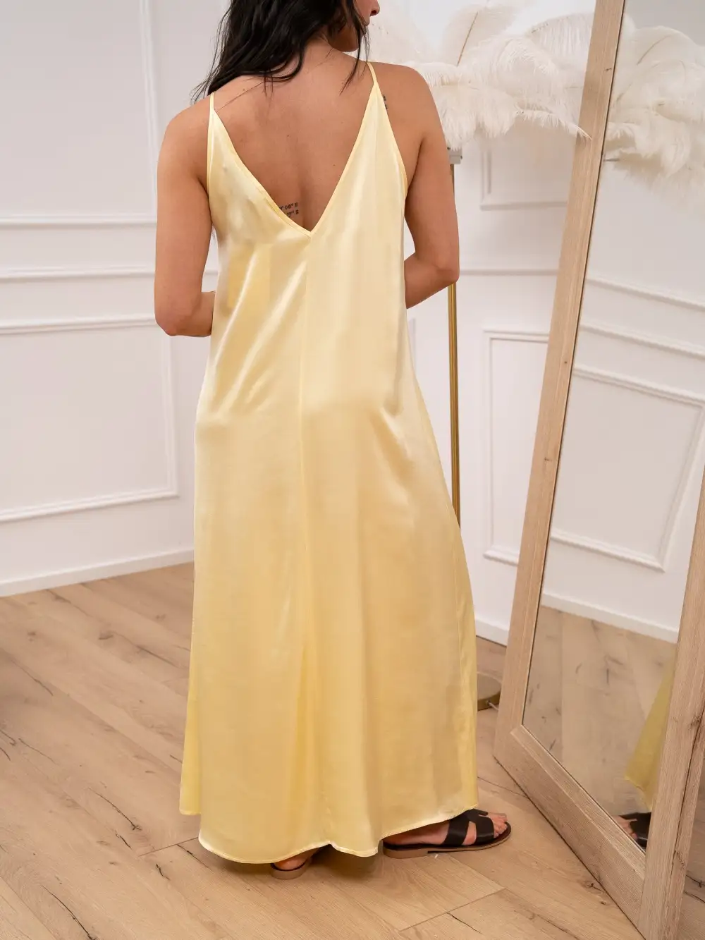 Pebble Maxi V Neck Viscose Dress