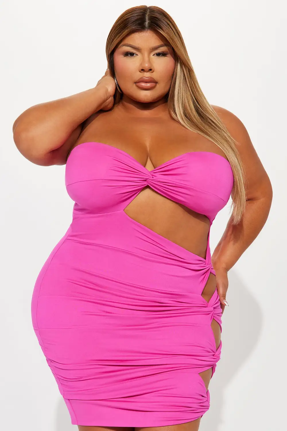 Forever Hot Midi Dress - Hot Pink