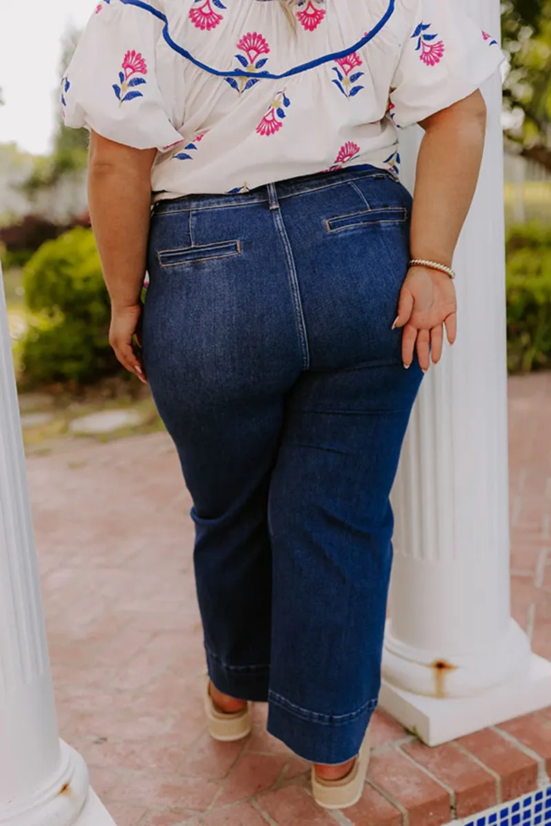 High Waist Vintage Distressed Cropped Jeans