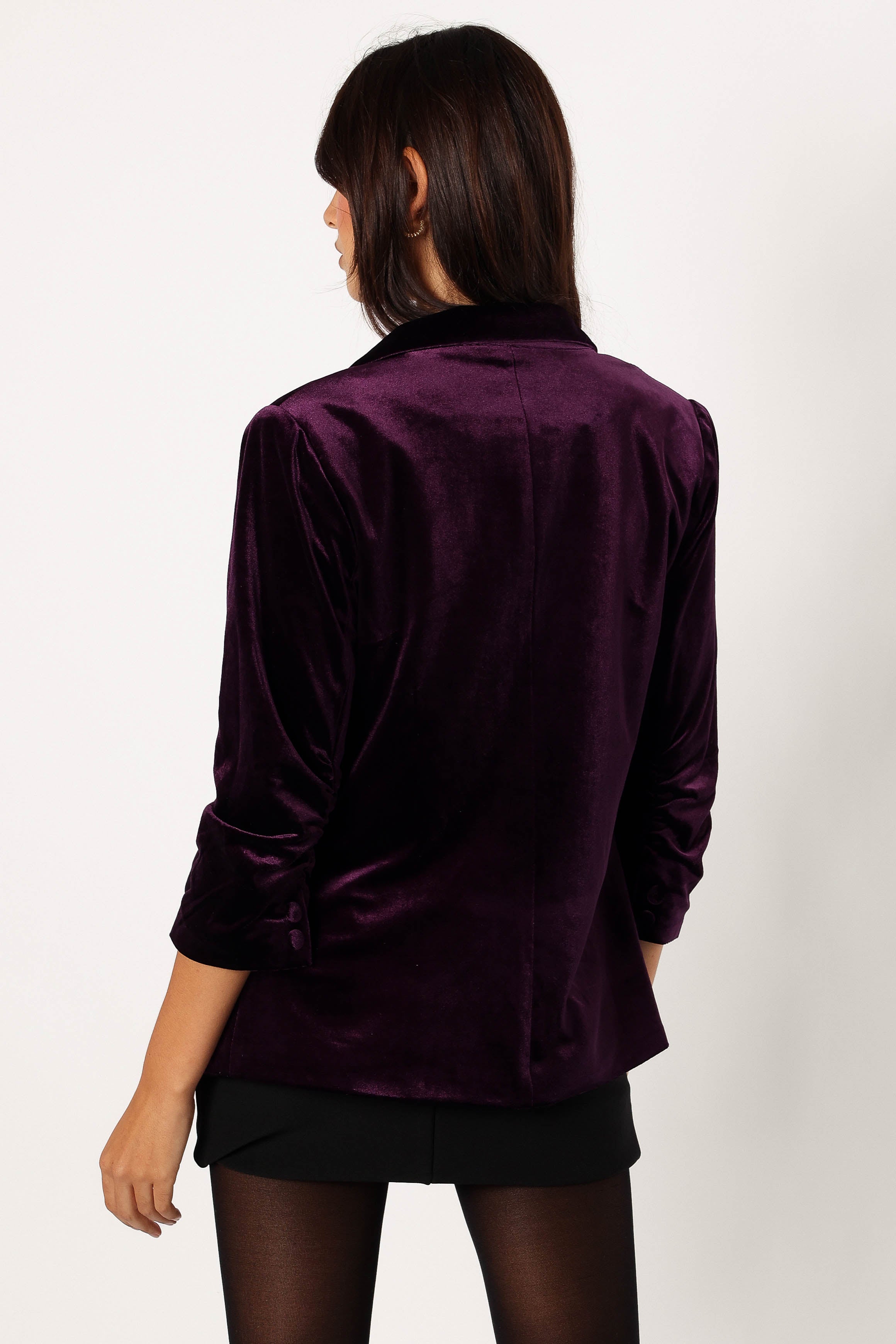 Vera Velvet Blazer - Plum