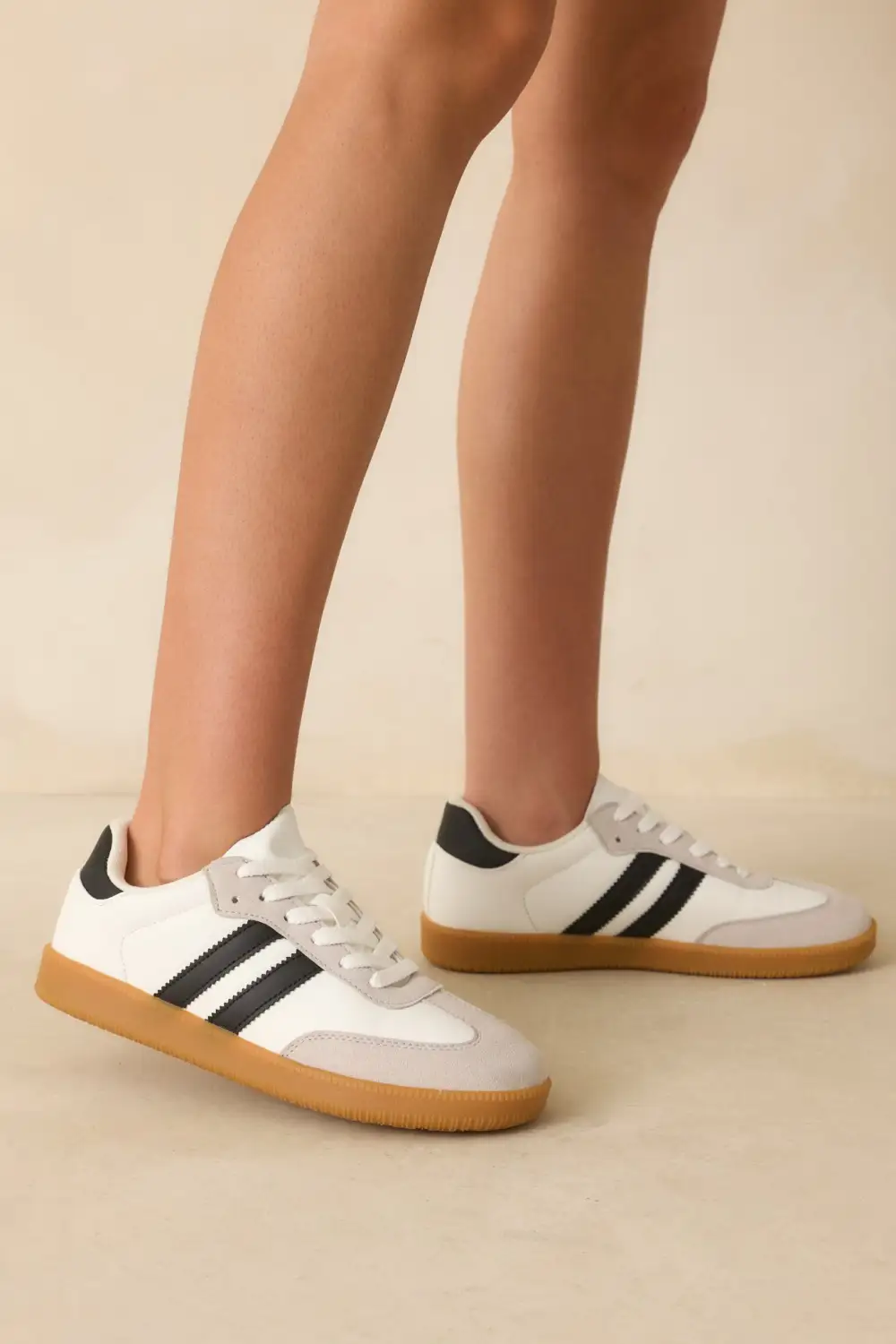 Softened Faux Leather Leather Sneakers