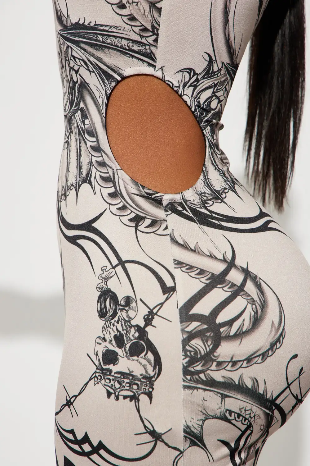 At Your Own Risk Micro Mini Dress - Beige