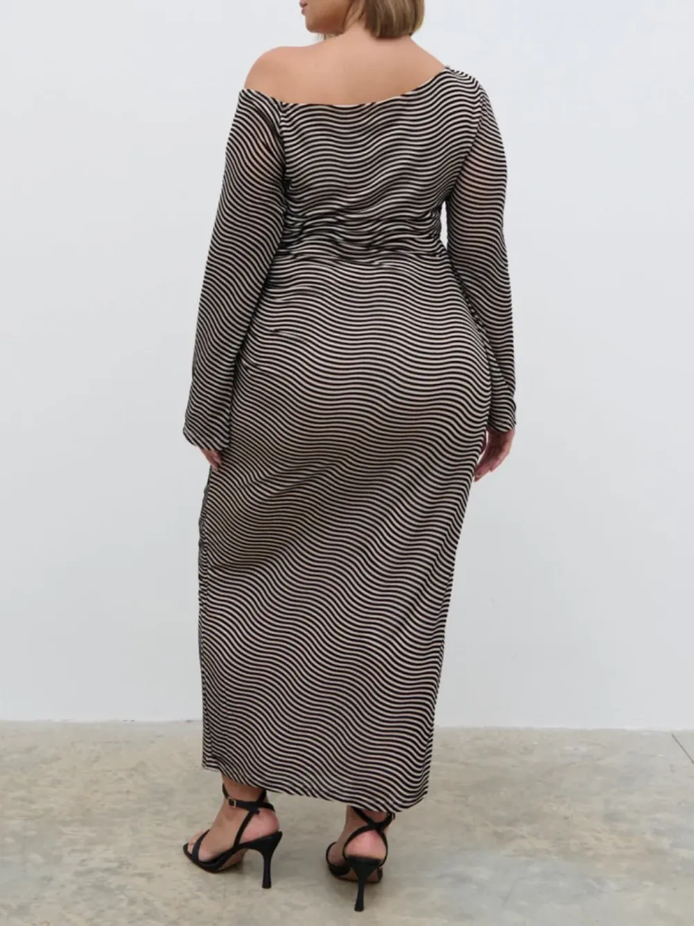 Asymmetric Knot Midi Dress Curve