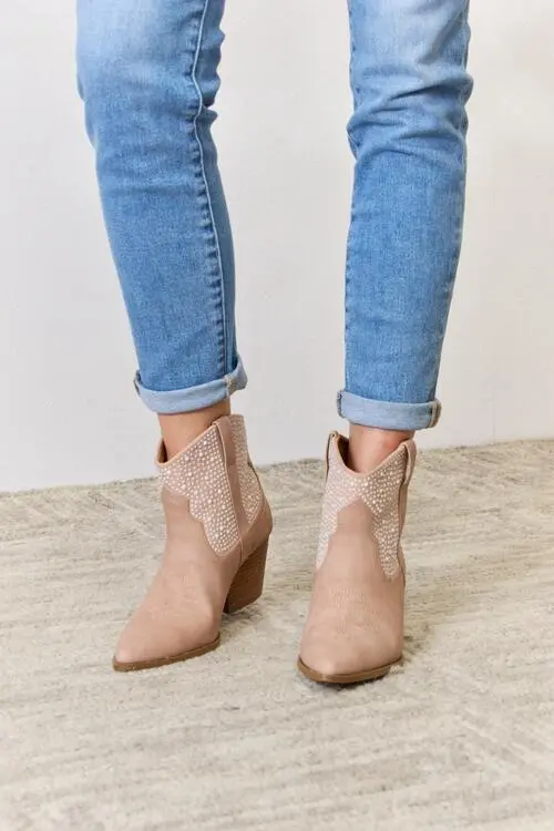 Straw Rhinestone Boots