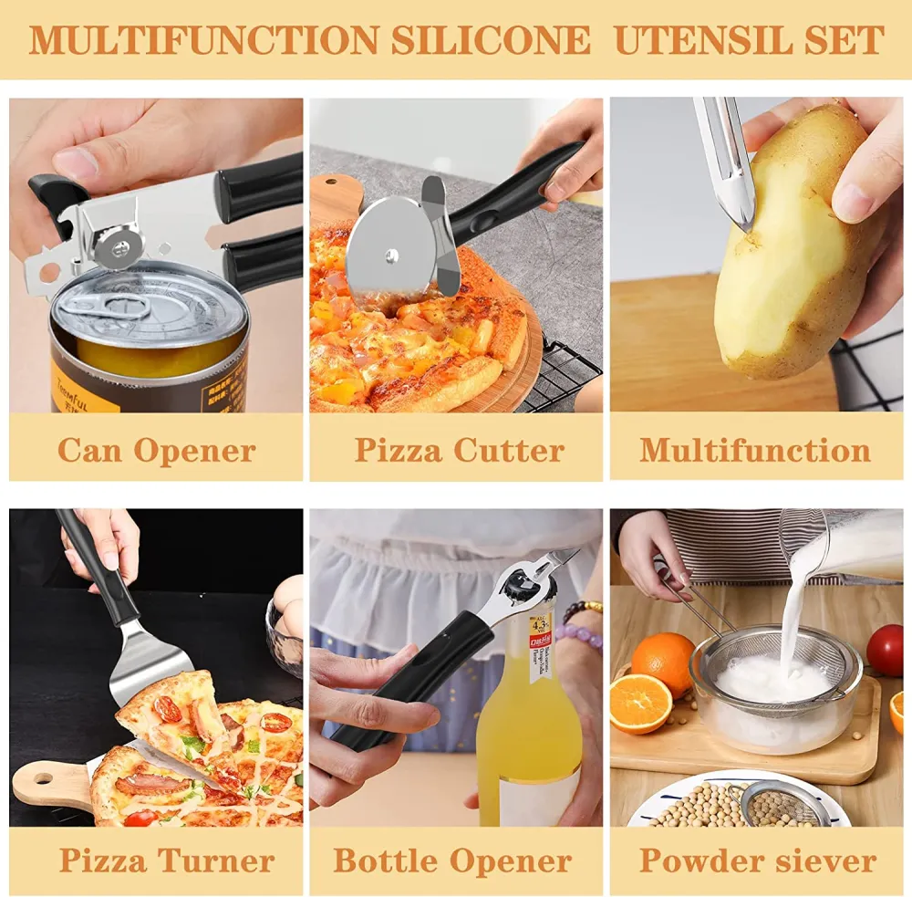 (Store Closing Sale) Silicone cooking tool set, chef 43 pieces heat-resistant kitchen tools