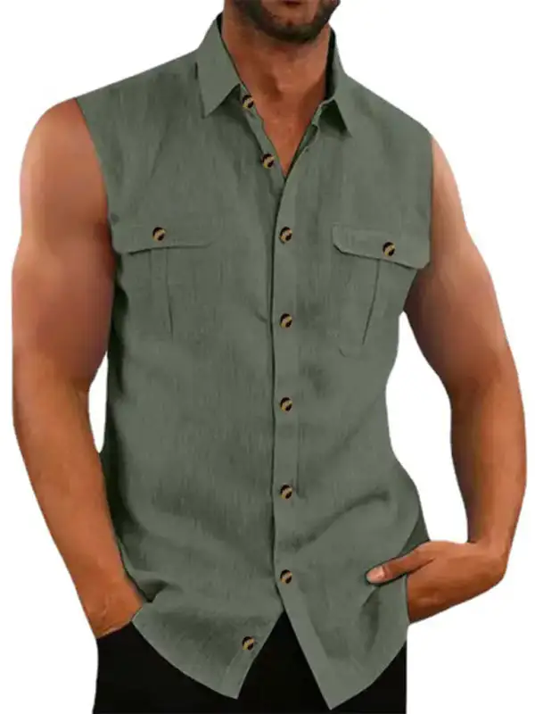 Linen Blend Cotton Blend Shirt