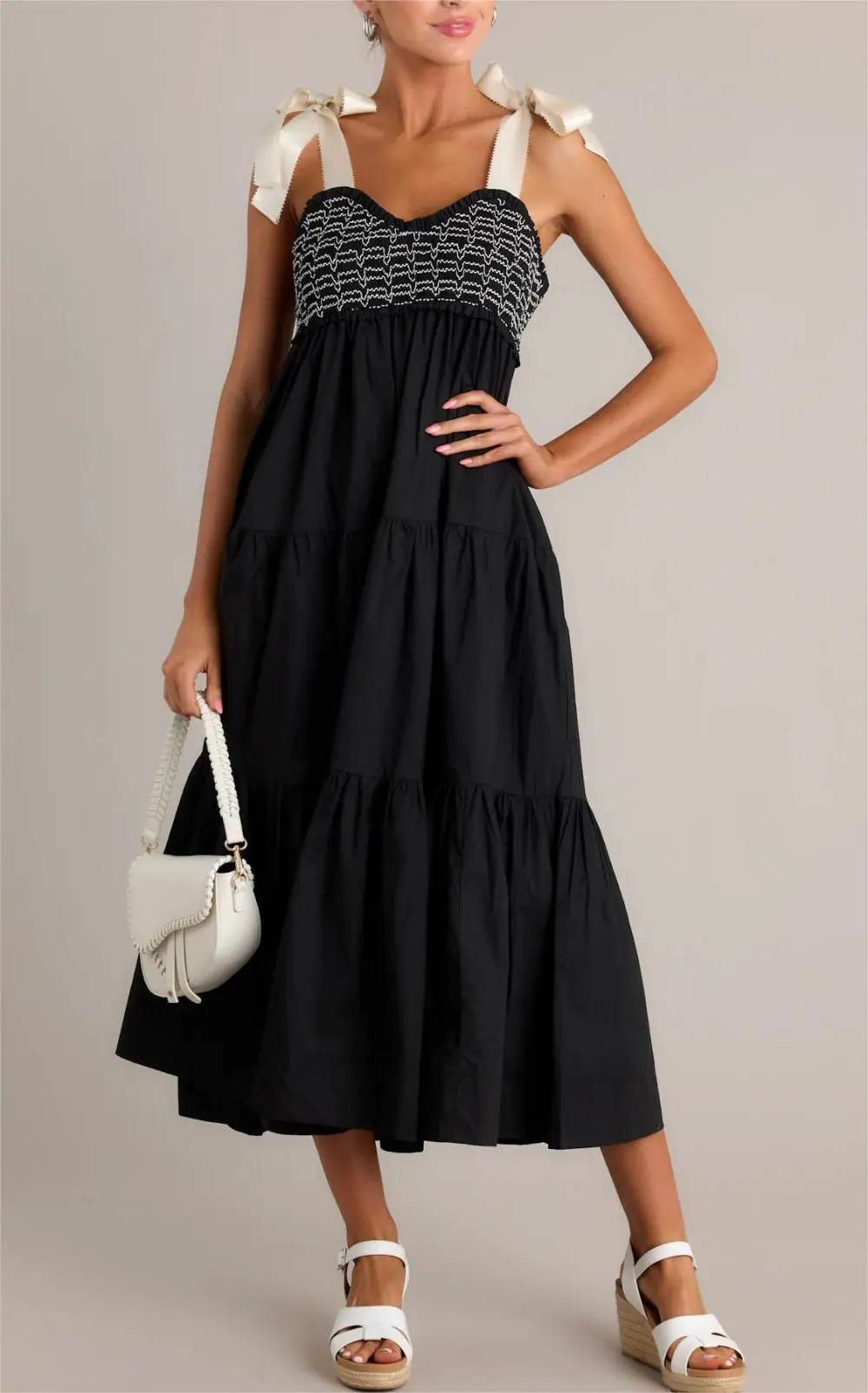 SERENE WHISPER 100% COTTON BLACK MAXI DRESS