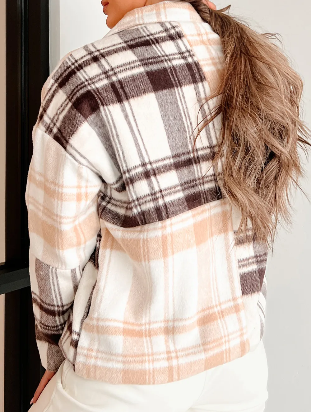 Mixed Plaid Oversized Jacket