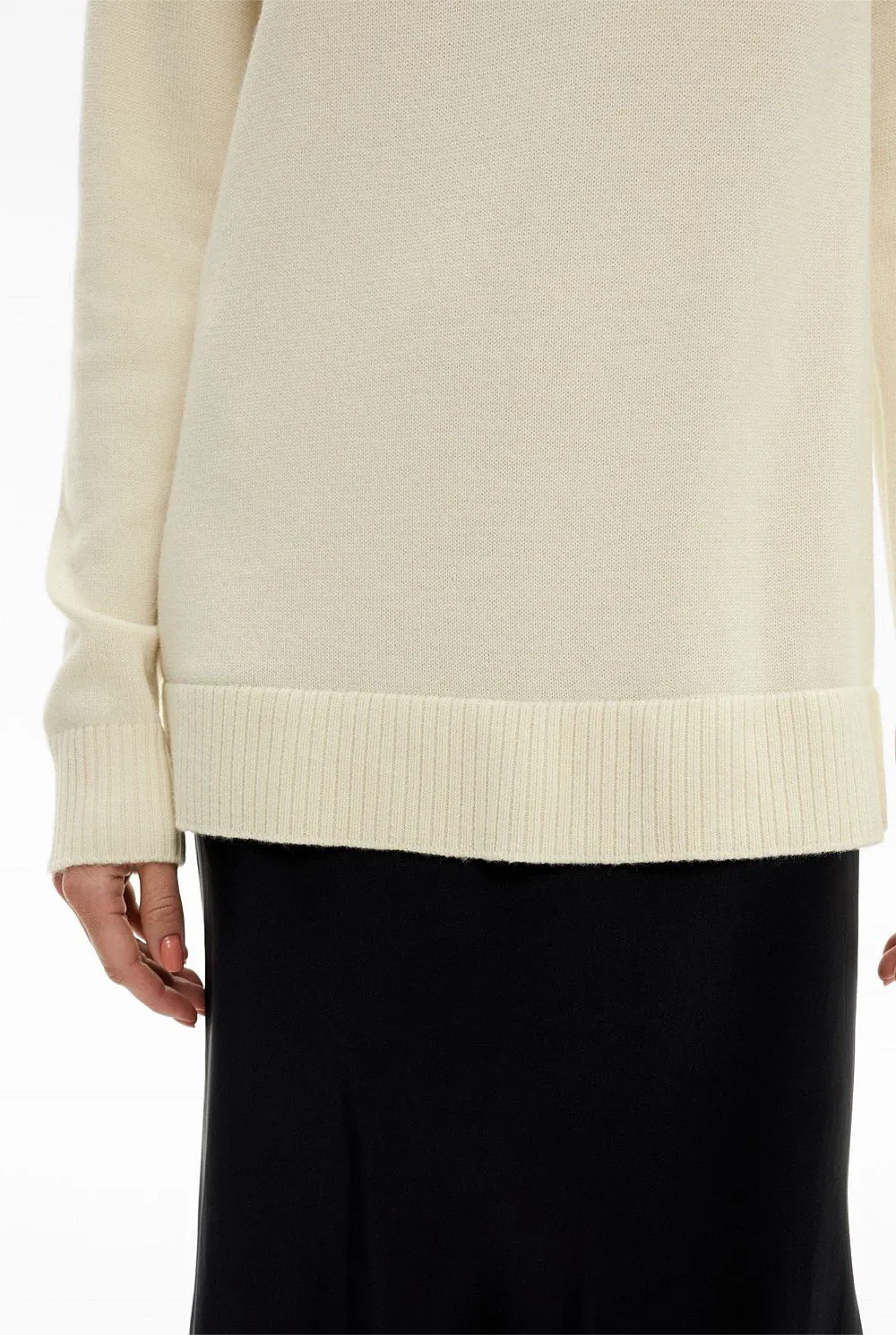 Solid-Color Knitted Wool Long Dress