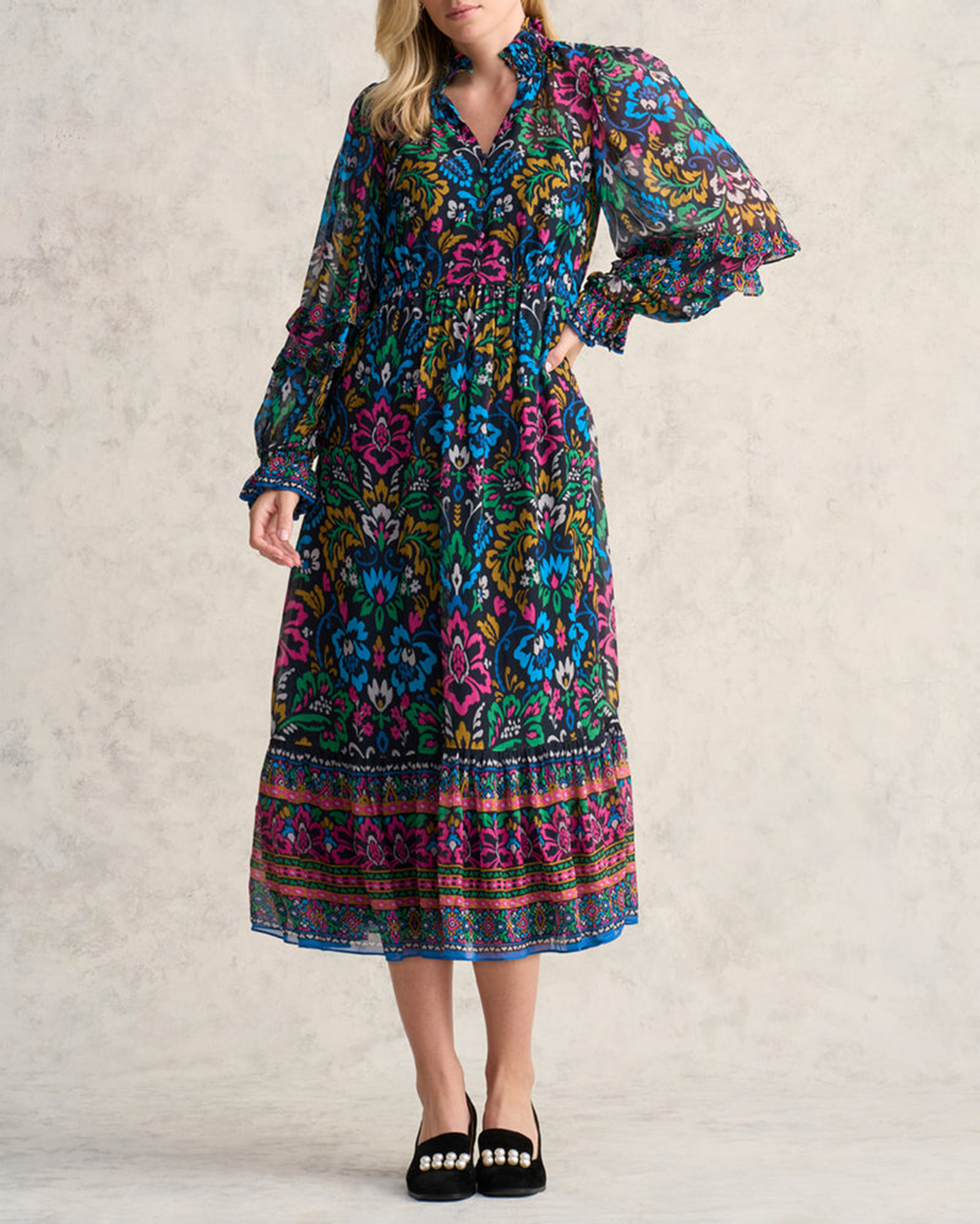 Printed Midi Dress