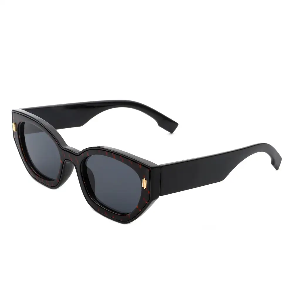 Fuzzy Cat Eye Round Frame Sunglasses