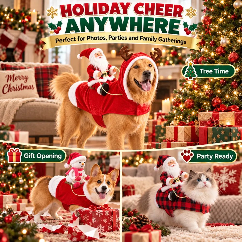 Santa Riding Dog Christmas Pet Costume