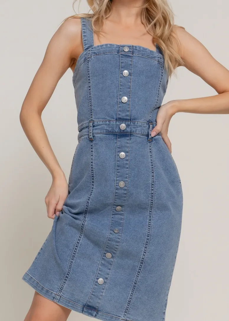 Button Down Sleeveless Dress