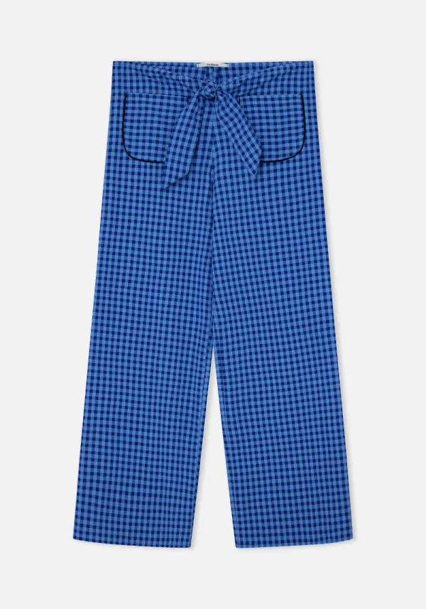 BLUE VICHY BOW PANTS