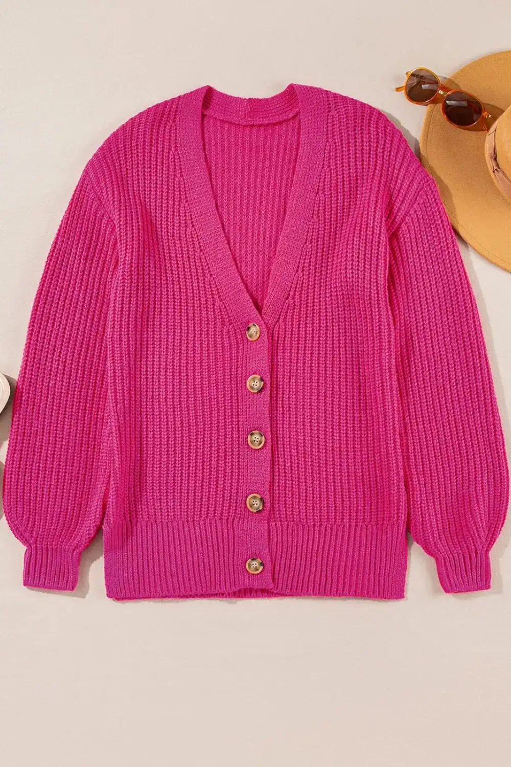 Chunky Knit Button Down Cardigan