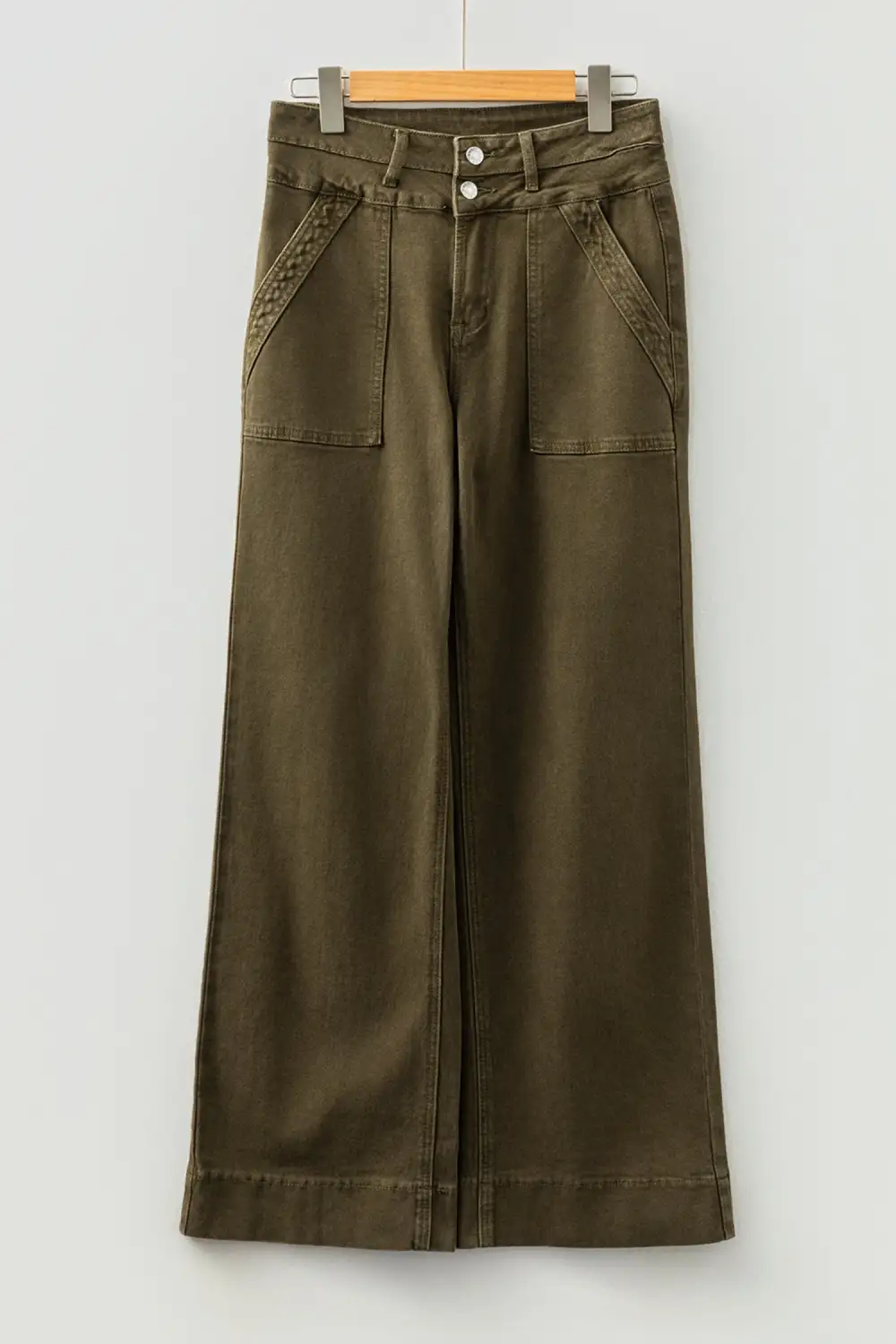Double Waistband Loose Straight Jeans