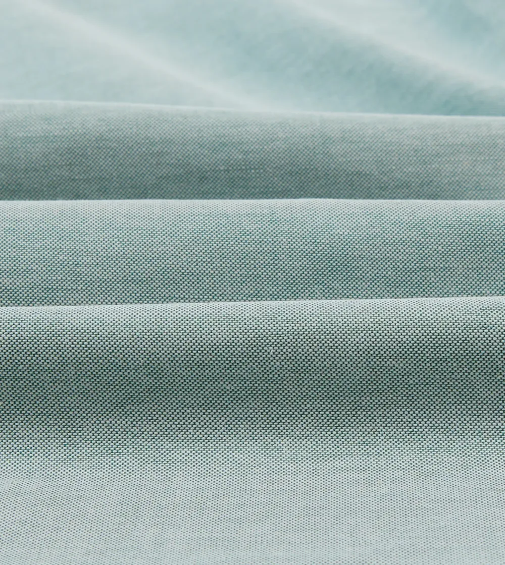 Lapel Green Button Front Cotton Oxford Cloth Button-Down Shirt