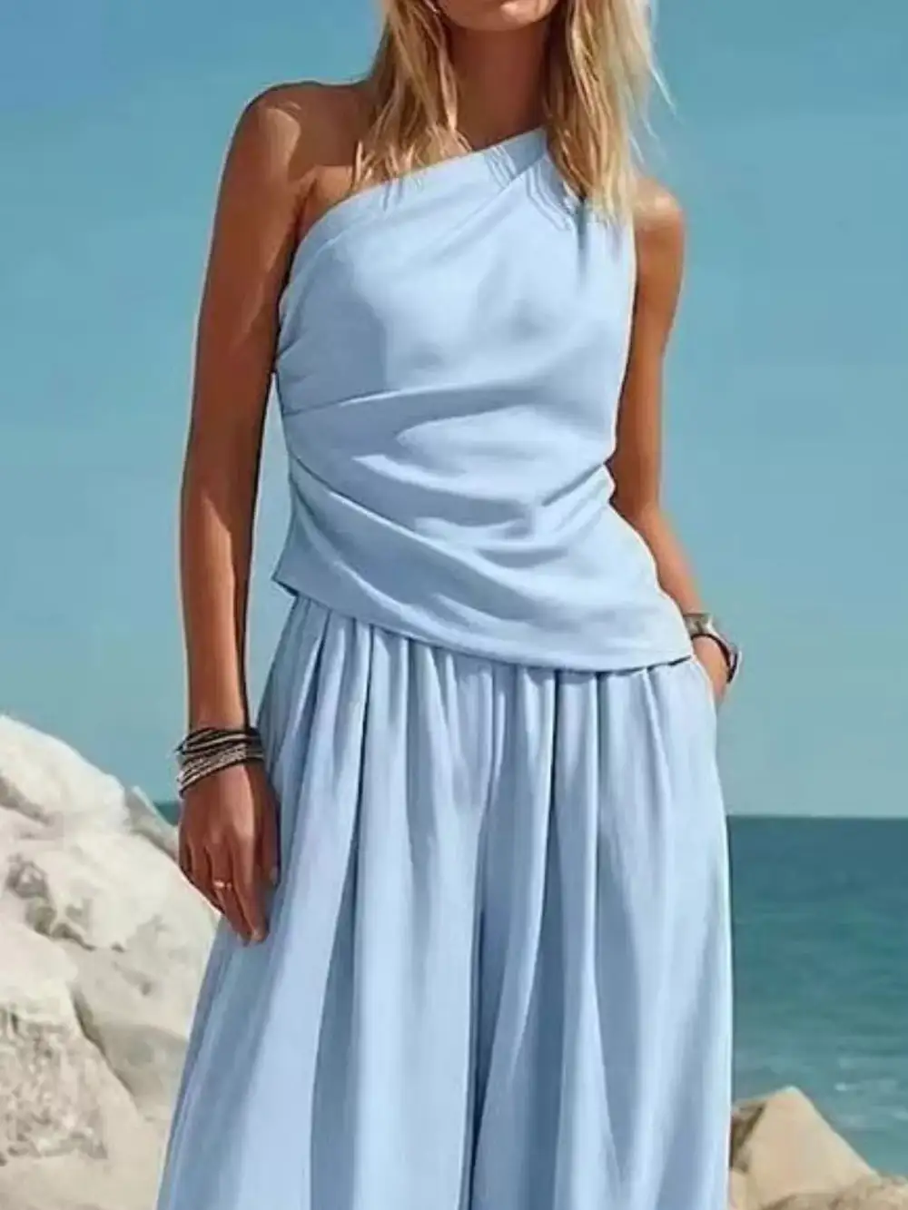 Wide Leg Shoulder Jumpsuit