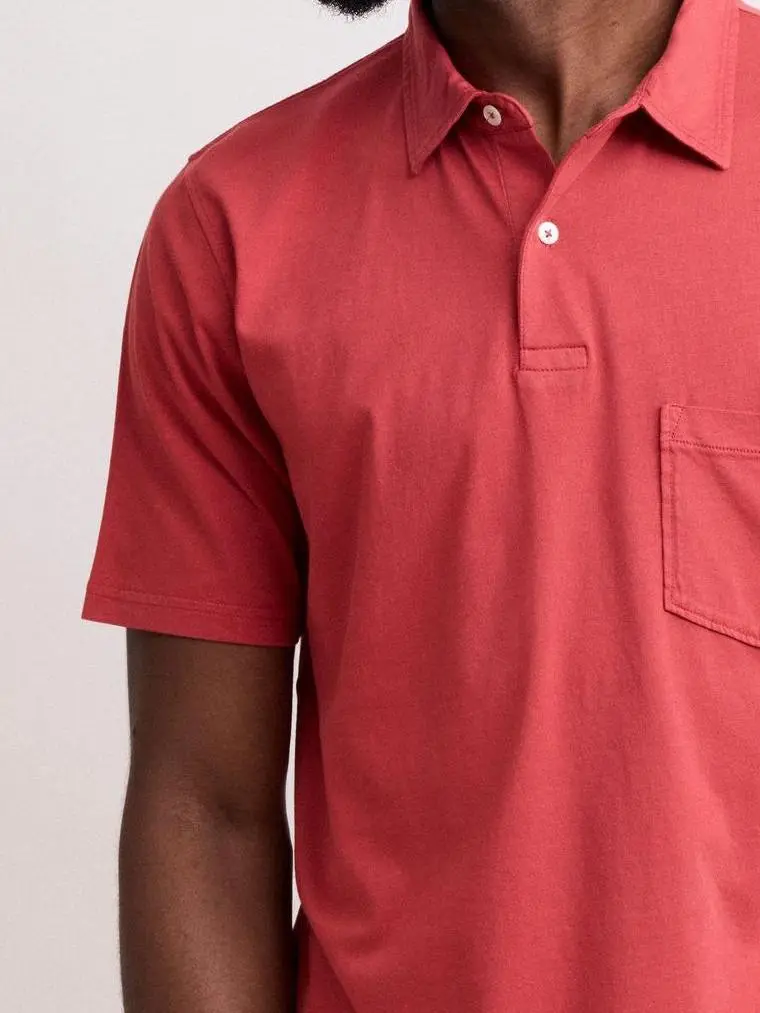 Comfortable Casual Breathable Daily Faded Red Polo Shirt