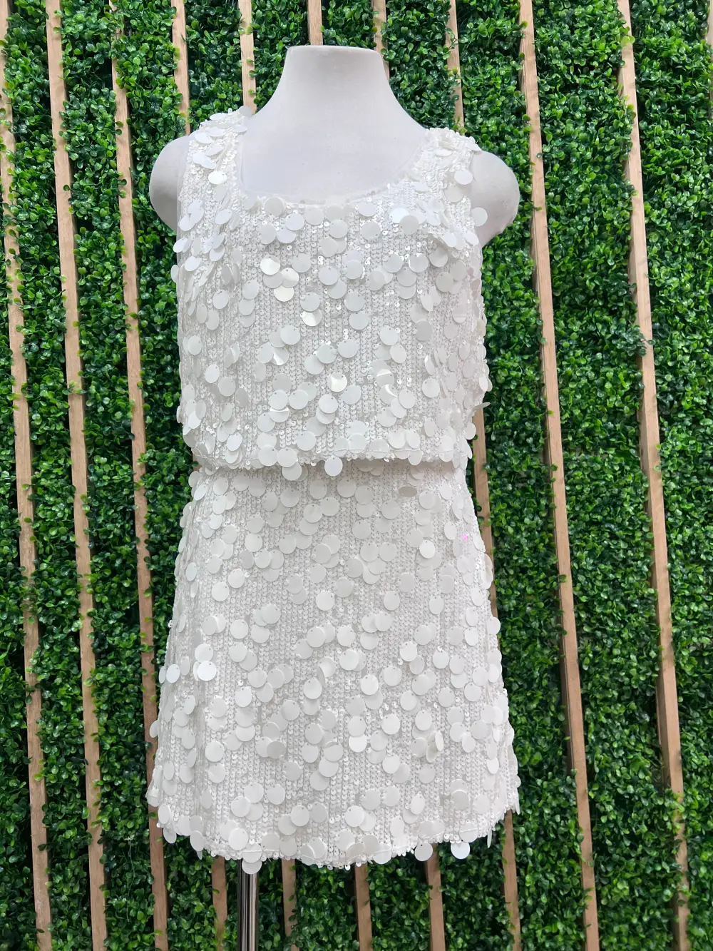 Square Neck Sequin Crop Top