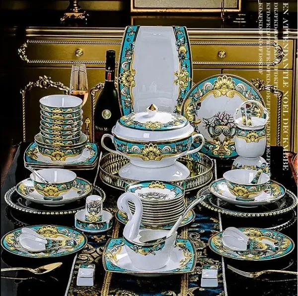 58pcs deluxe ceramic tableware set