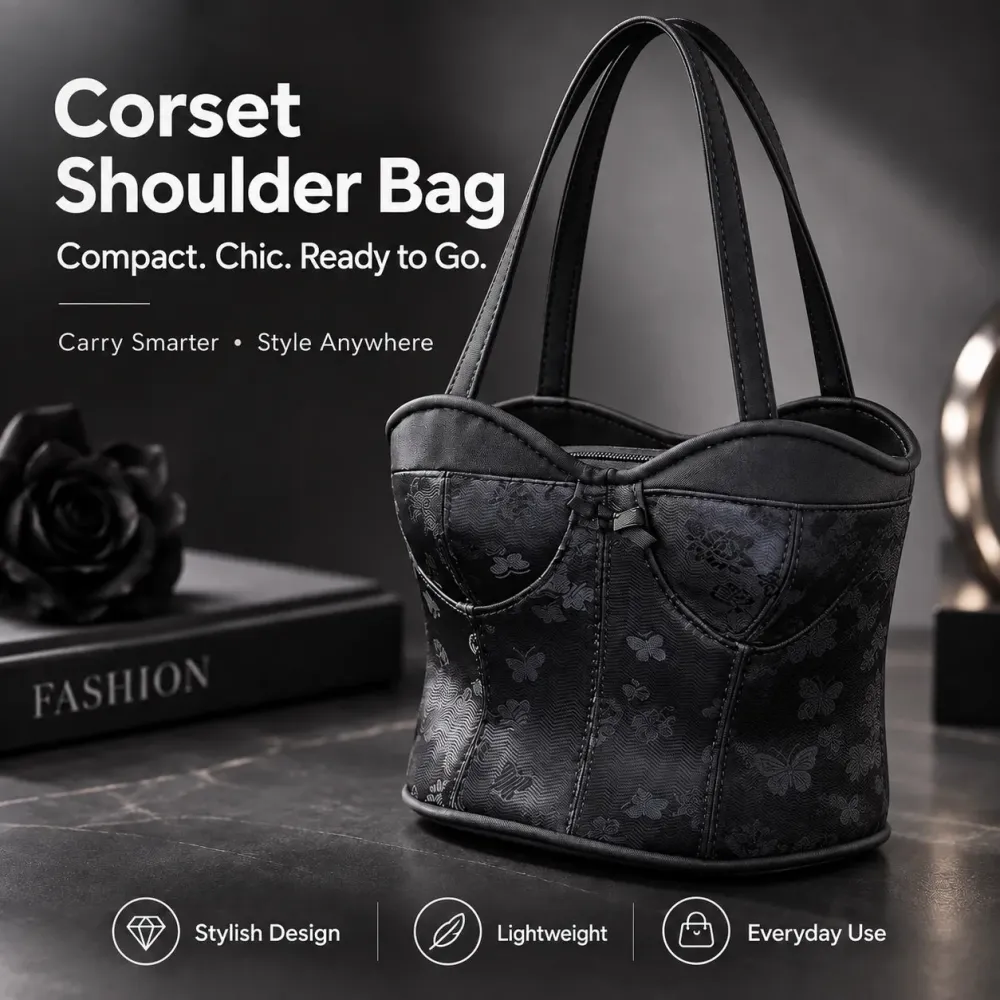 🖤👜 Corset-Style Handbag — Bold Lace-Up Design with a Chic Gothic Edge