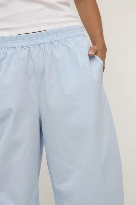 Voluminous Cotton Barrel-Leg Pant