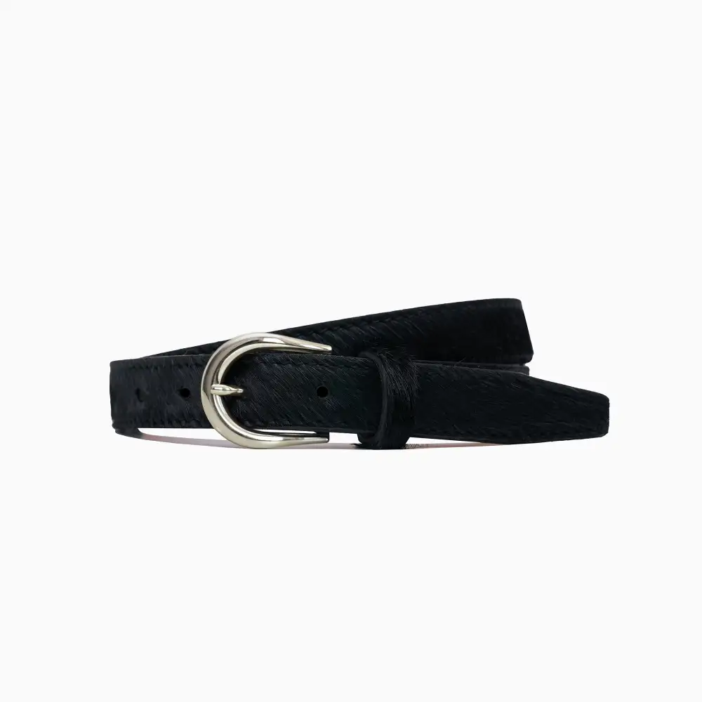 Relaxed Hair On Leather Waist Belt