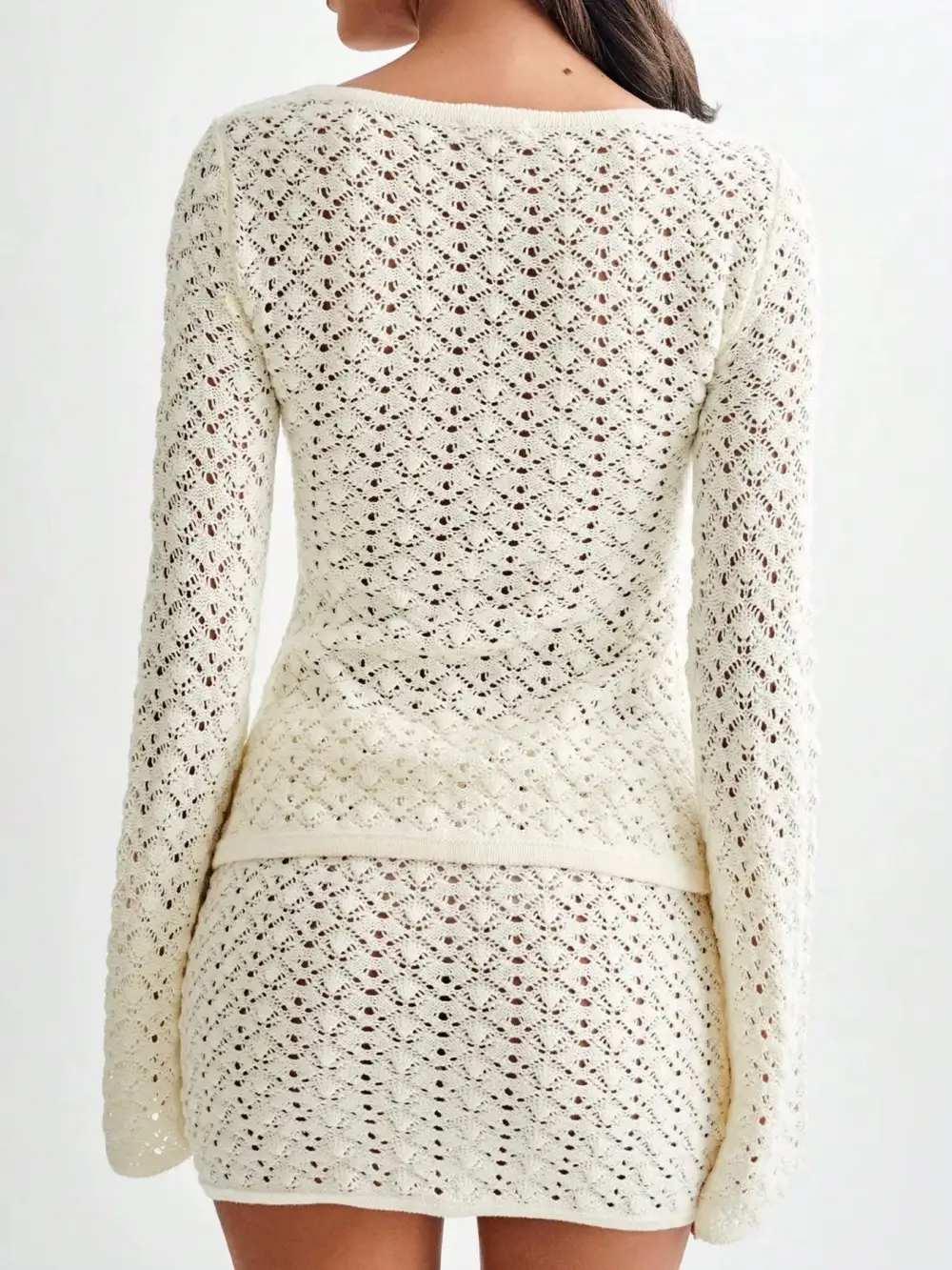 Button Front Crochet Coordinated Set