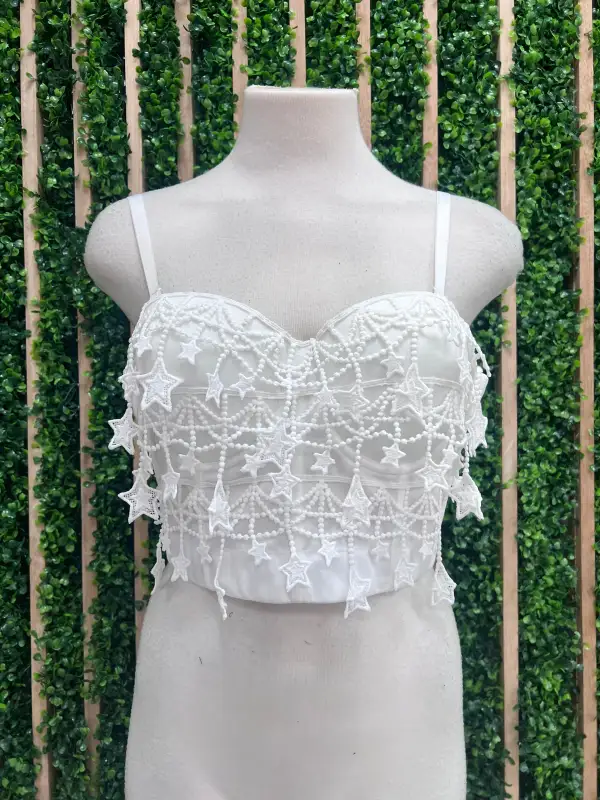 Star Crochet Lace Bustier Top