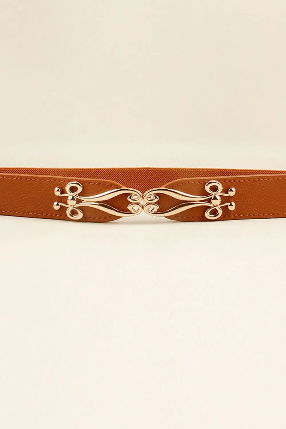 Polished Buckle Stretch Belt