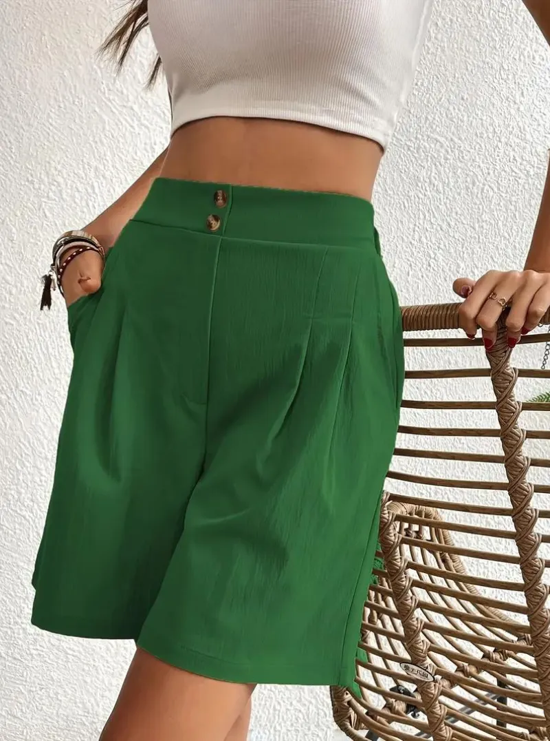 High Waisted Pleated Shorts