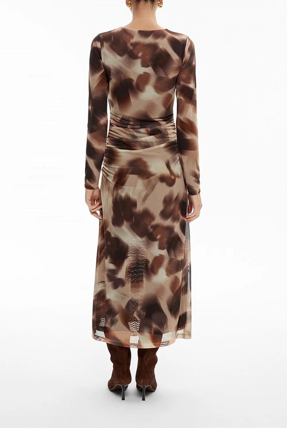 Artistic Print Twisted Dress