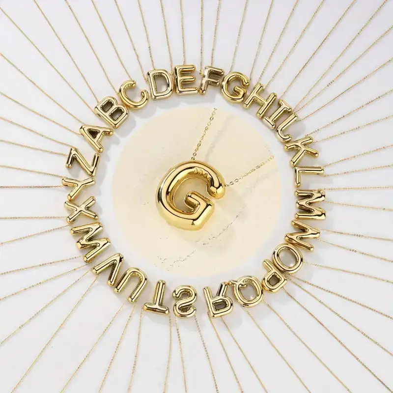 Preppy Style Initial Pendant Necklace