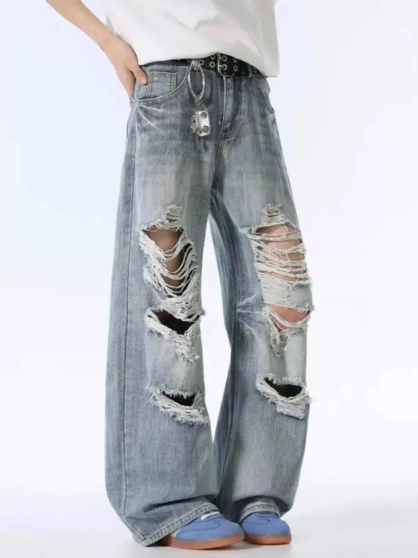 Everyday Distressed Wide Leg Jeans