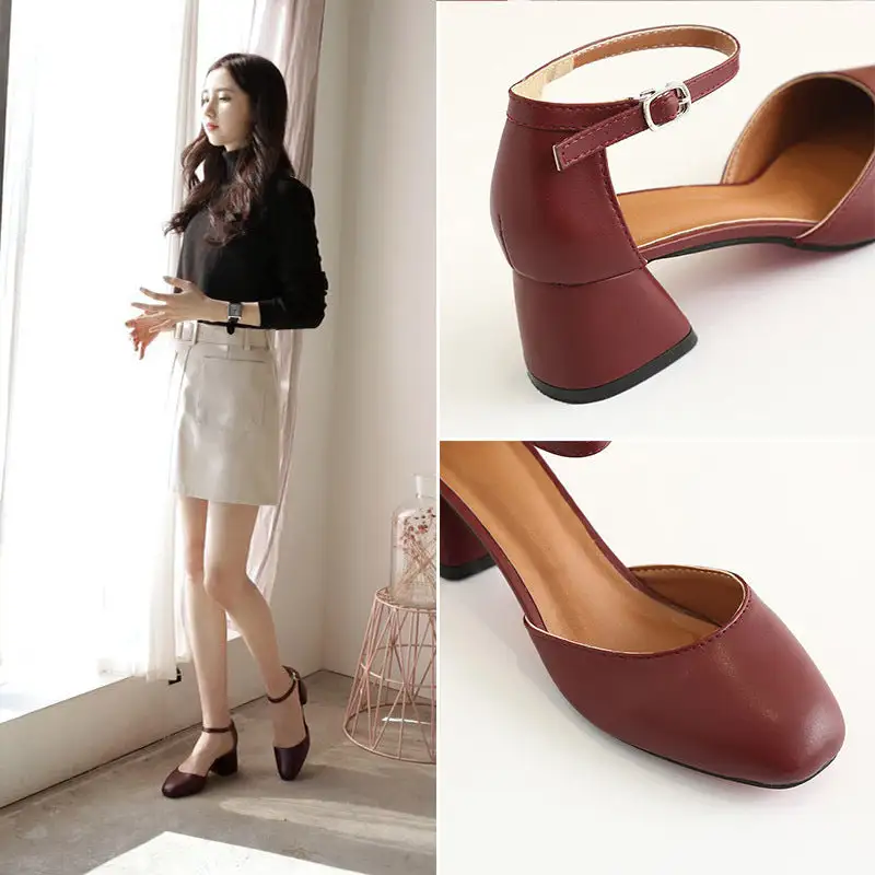 Mary Jane Block Heel Office Ready Everyday High Heels