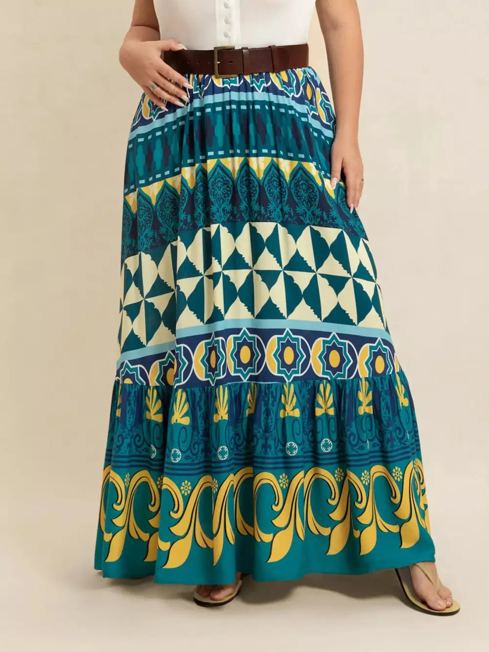 Printed Printed Maxi Skirt