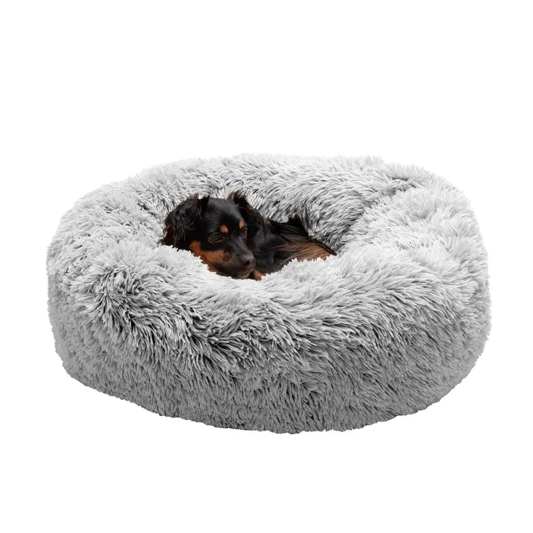 Calming Cuddler Long Fur Donut Bed