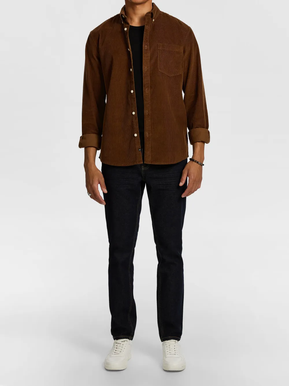 Brown Corduroy Long Sleeve Shirt