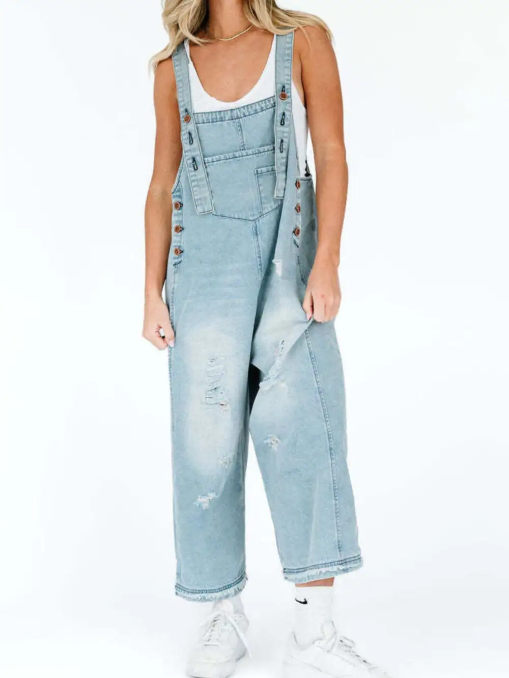 Casual Denim Wide Leg Overalls