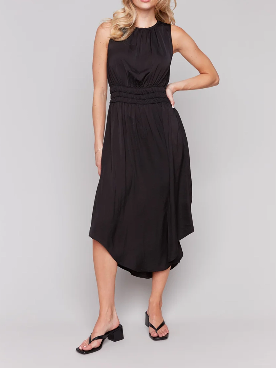 Elegant Satin Dress With Slim Waist
