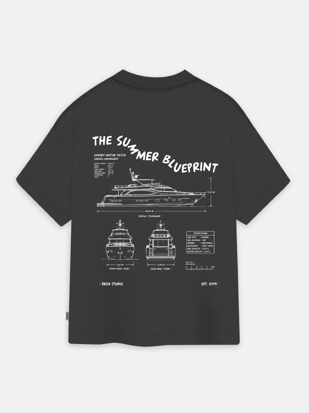 Oversized Blueprint Graphic Tee