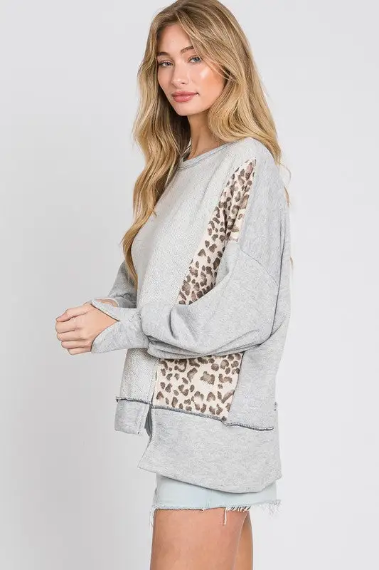 Tawny Kay Leopard Top Grey | URBAN ECHO SHOP