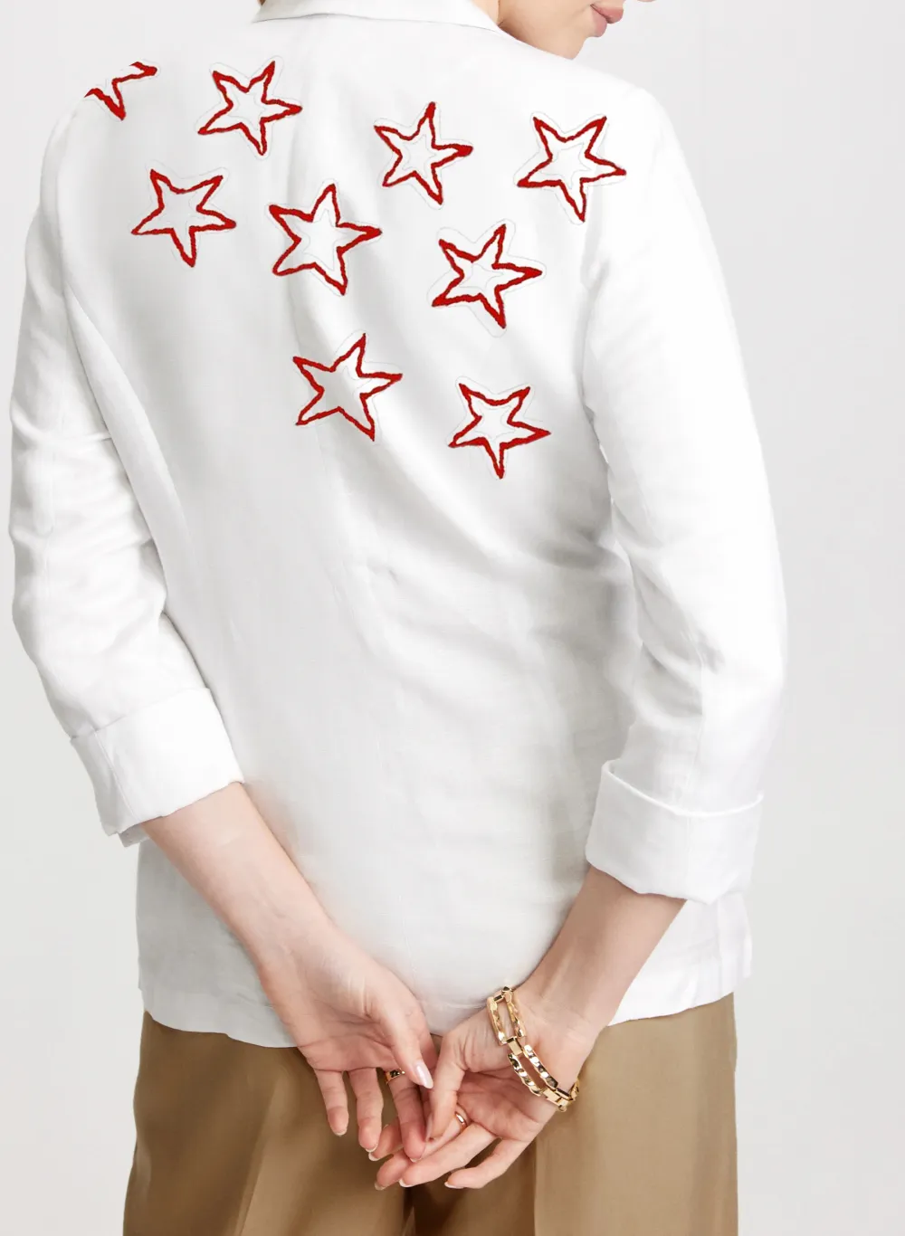 Ivory Linen Blend Blazer