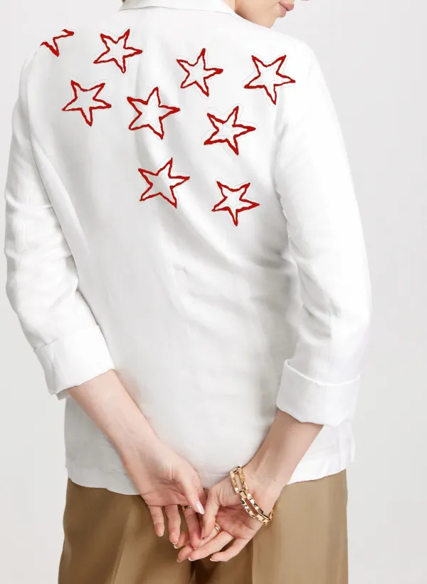 Ivory Linen Blend Blazer