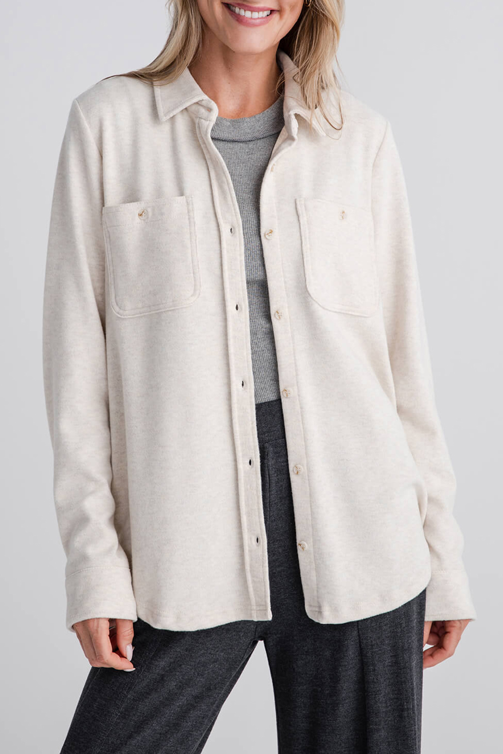 Thread and Supply Lewis Shirt - heather oatmeal