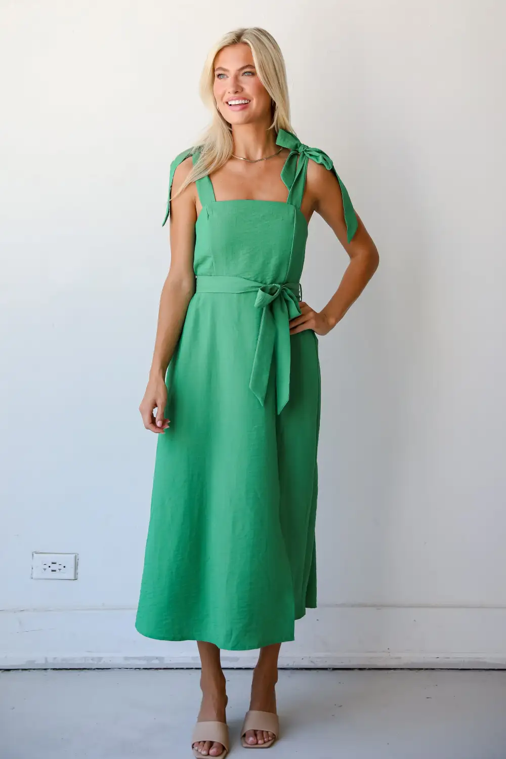 Iconic Ways Green Midi Dress