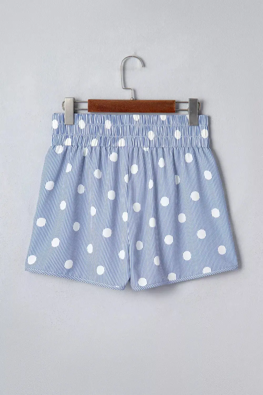 Polka Dot Striped Elastic Waist Shorts