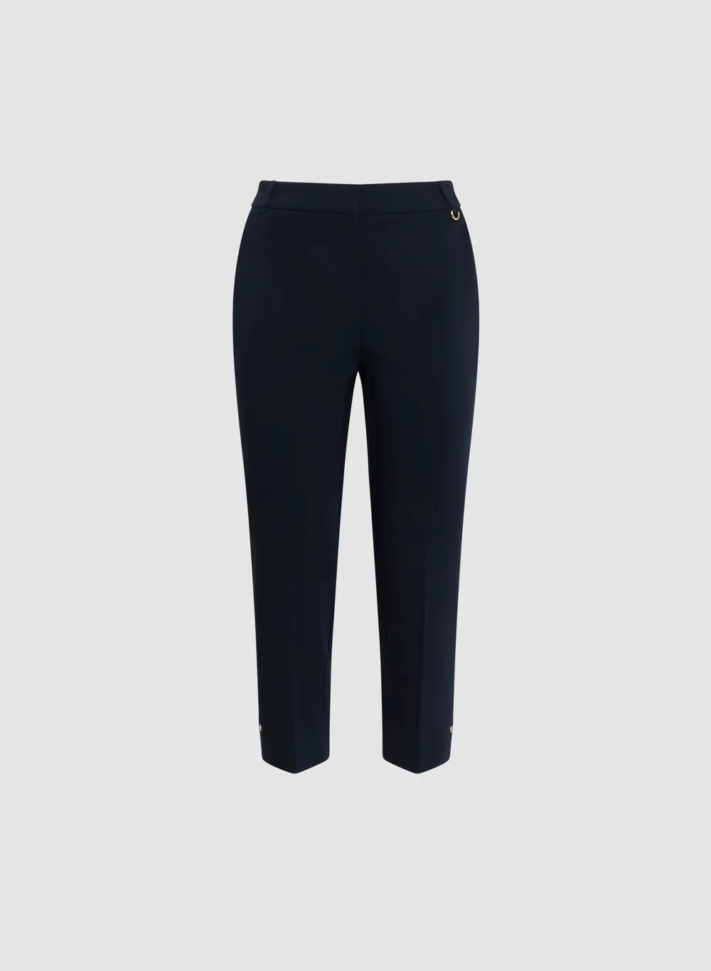 White Straight-Leg Three-Quarter Pants