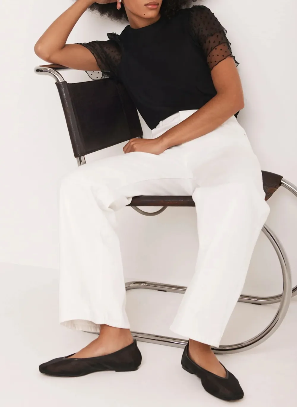 Casual Style Black Cotton T-Shirt